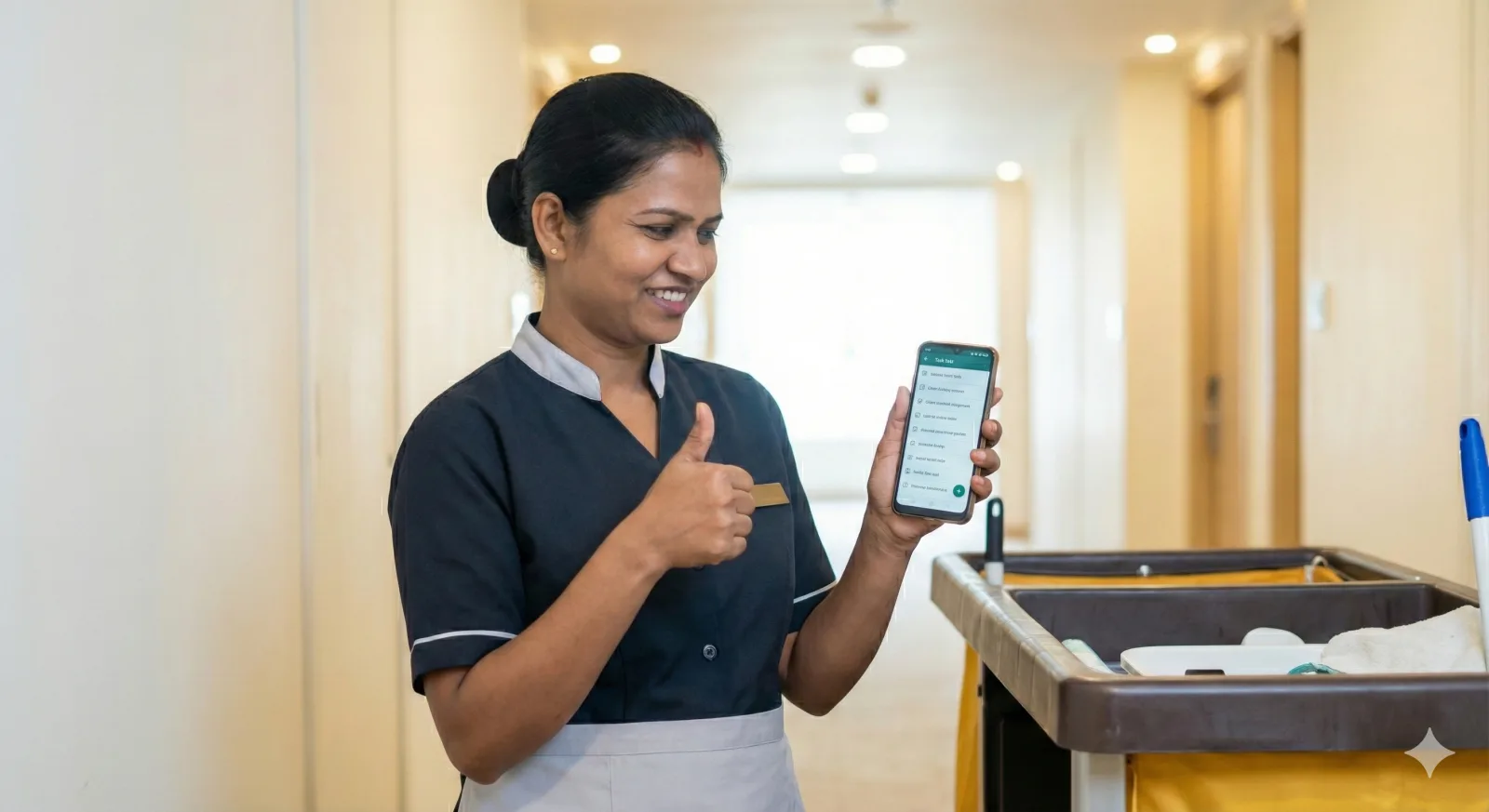 Happy hotel staff